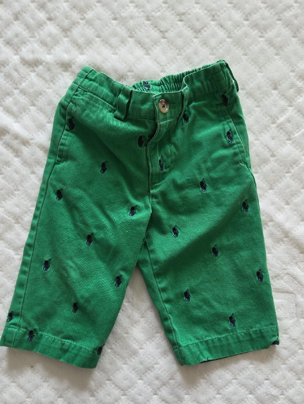 Polo by Ralph Lauren Green Embroidered Polo Logo Toddler Chino Pant 12M
